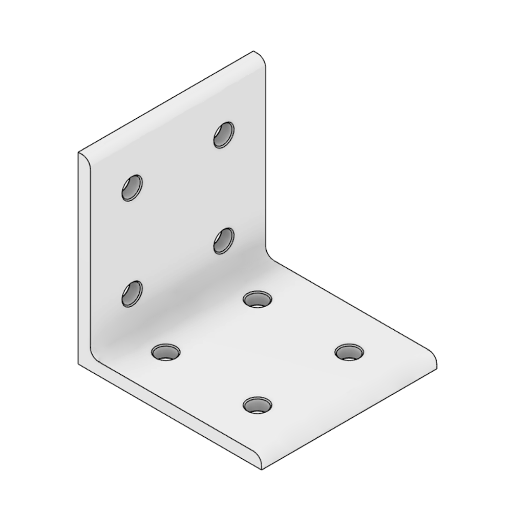 40-530-1SS MODULAR SOLUTIONS ANGLE BRACKET 90MM TALL X 90MM WIDE WITH STAINLESS STEEL HARDWARE
